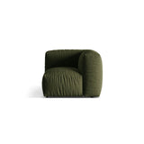 Martina Modulares Sofa Sitzelement, Linke Seite, Sitztiefe 76 cm, aus Strukturierter Stoff in Grün (Boston Forest), 106x106 cm von Micadoni – Bild 1