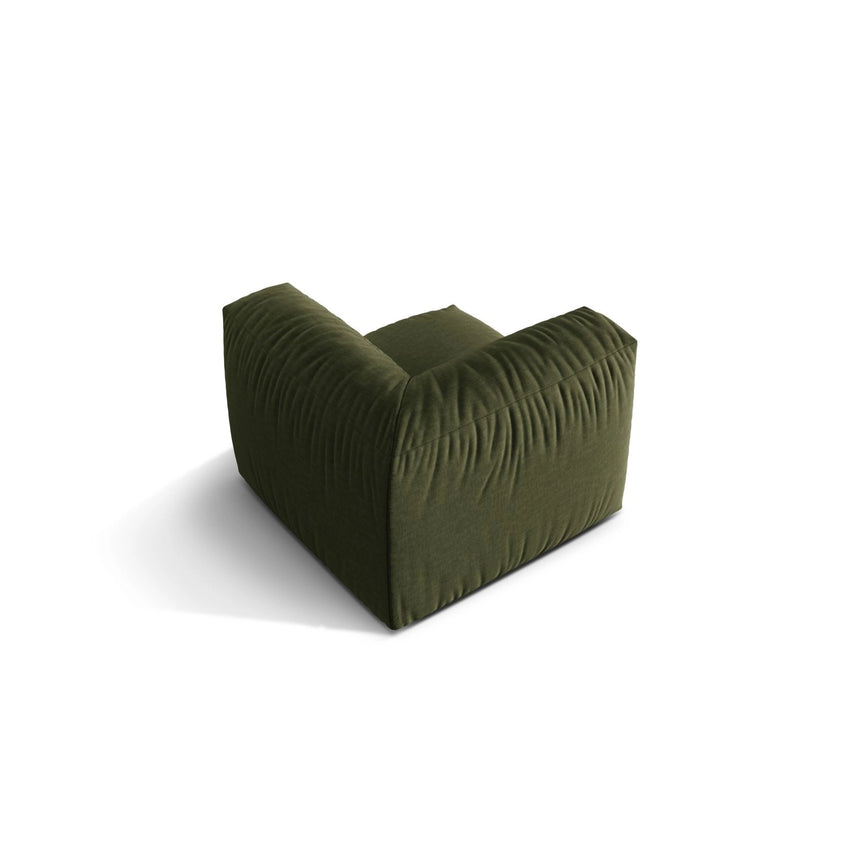 Martina Modulares Sofa Sitzelement, Linke Seite, Sitztiefe 76 cm, aus Strukturierter Stoff in Grün (Boston Forest), 106x106 cm von Micadoni – Bild 4