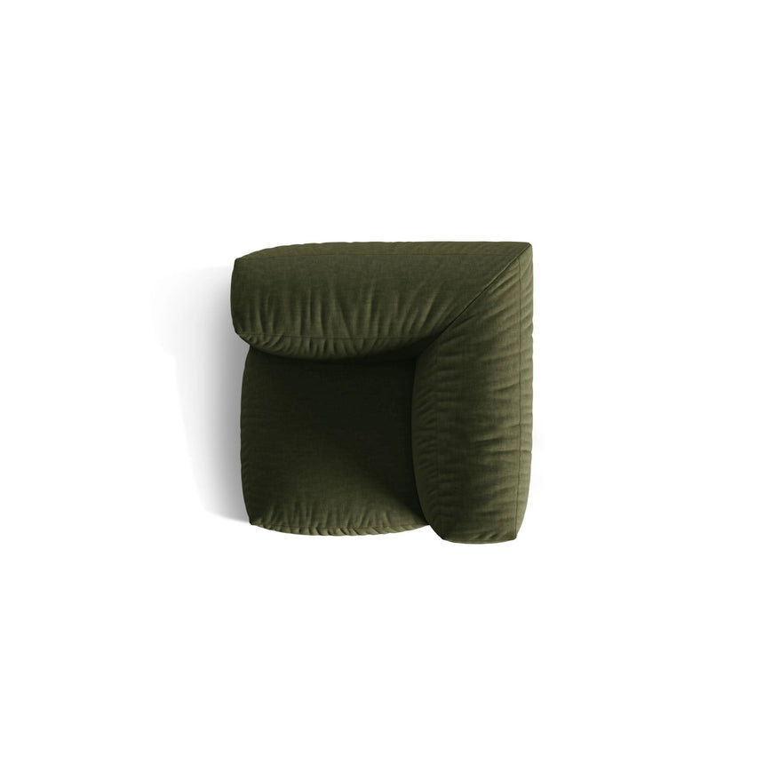 Martina Modulares Sofa Sitzelement, Linke Seite, Sitztiefe 76 cm, aus Strukturierter Stoff in Grün (Boston Forest), 106x106 cm von Micadoni – Bild 5