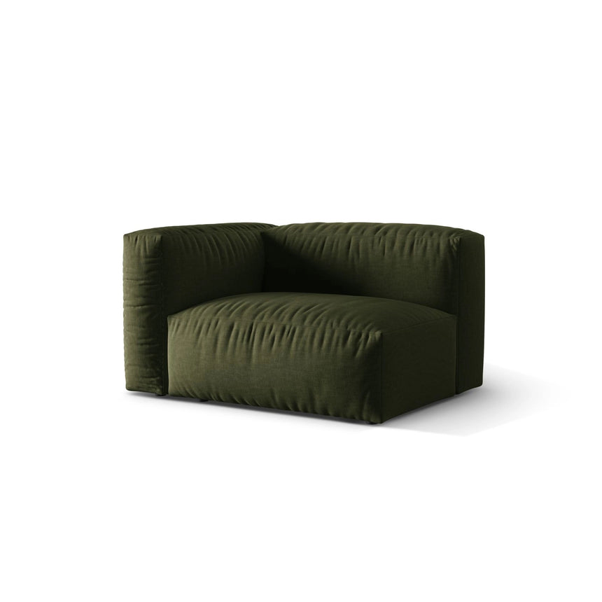 Martina Modulares Sofa Sitzelement, Linke Seite, Sitztiefe 76 cm, aus Strukturierter Stoff in Grün (Boston Forest), 120x106 cm von Micadoni – Bild 3