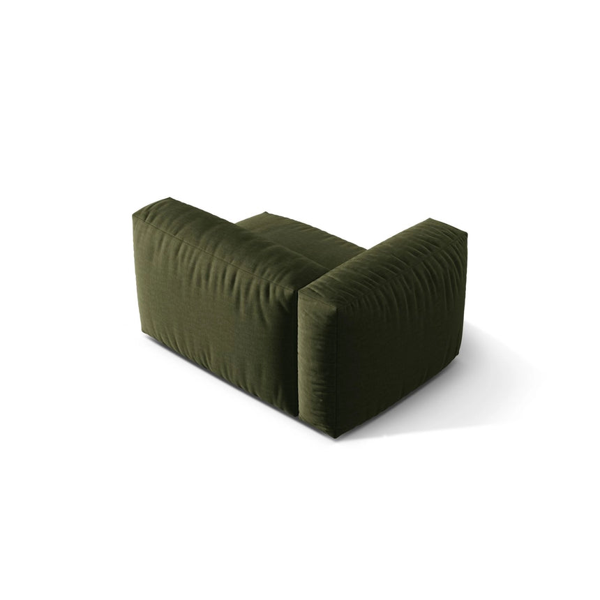 Martina Modulares Sofa Sitzelement, Linke Seite, Sitztiefe 76 cm, aus Strukturierter Stoff in Grün (Boston Forest), 120x106 cm von Micadoni – Bild 4