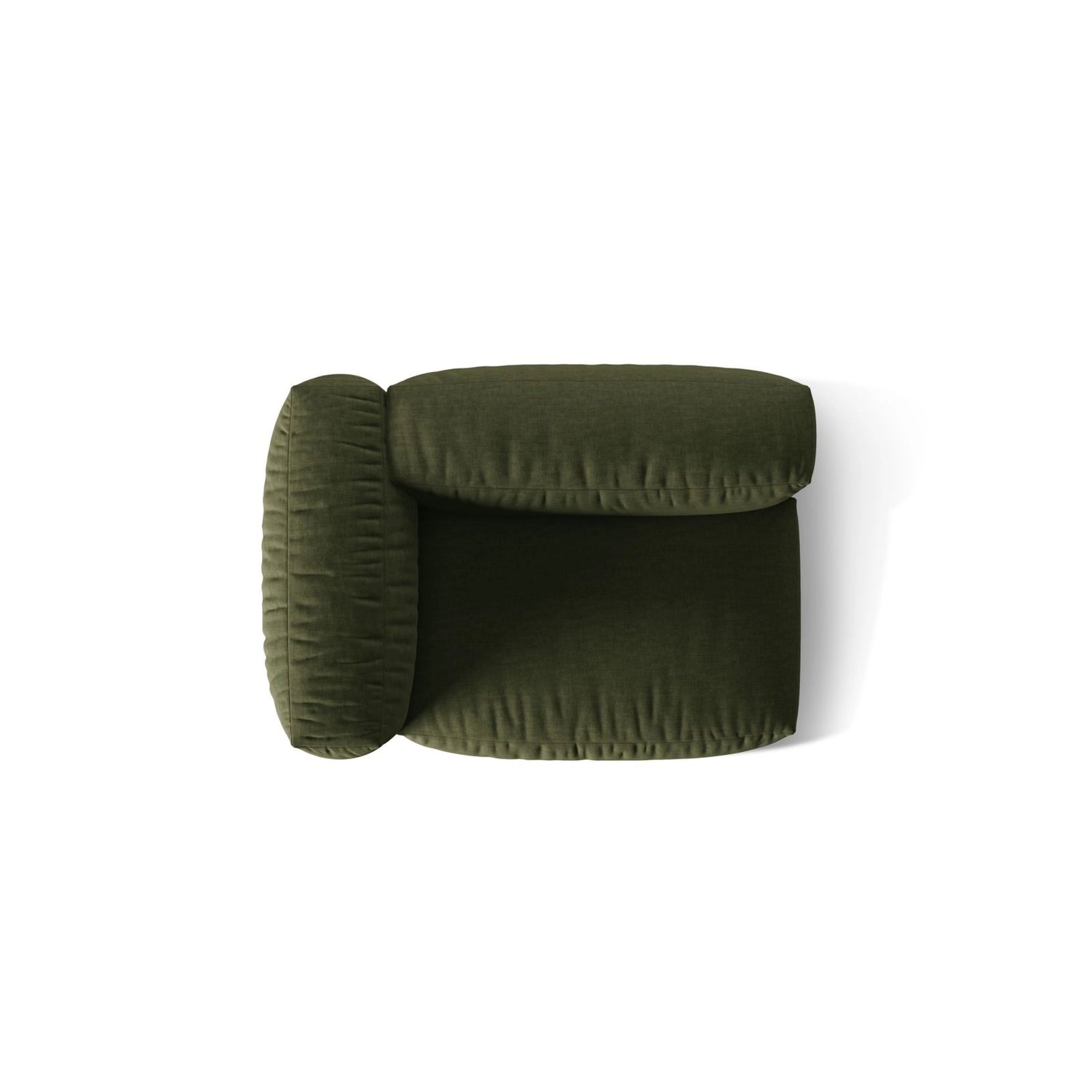 Martina Modulares Sofa Sitzelement, Linke Seite, Sitztiefe 76 cm, aus Strukturierter Stoff in Grün (Boston Forest), 120x106 cm von Micadoni – Bild 5