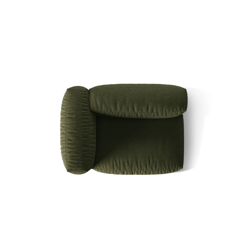 Martina Modulares Sofa Sitzelement, Linke Seite, Sitztiefe 76 cm, aus Strukturierter Stoff in Grün (Boston Forest), 120x106 cm von Micadoni – Bild 5