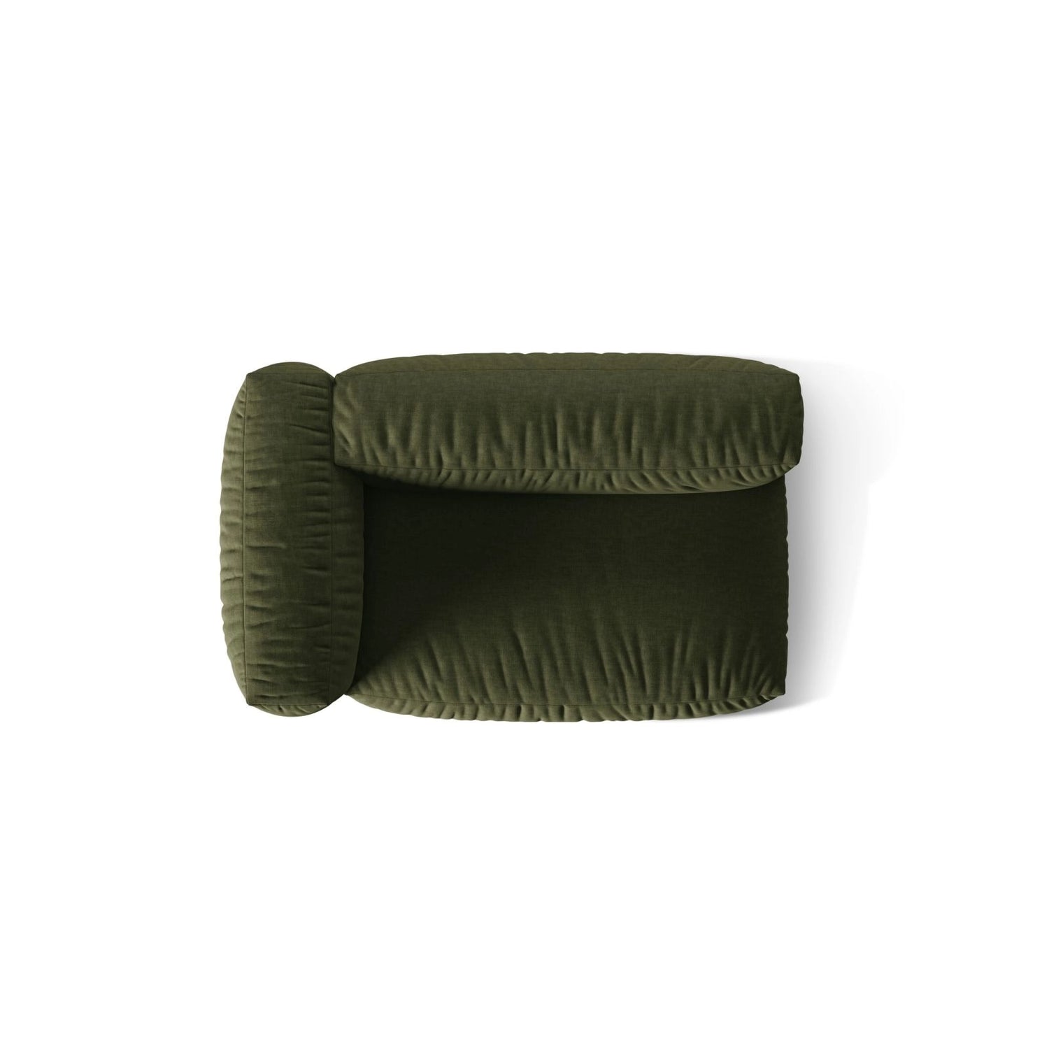 Martina Modulares Sofa Sitzelement, Linke Seite, Sitztiefe 76 cm, aus Strukturierter Stoff in Grün (Boston Forest), 160x106 cm von Micadoni – Bild 5