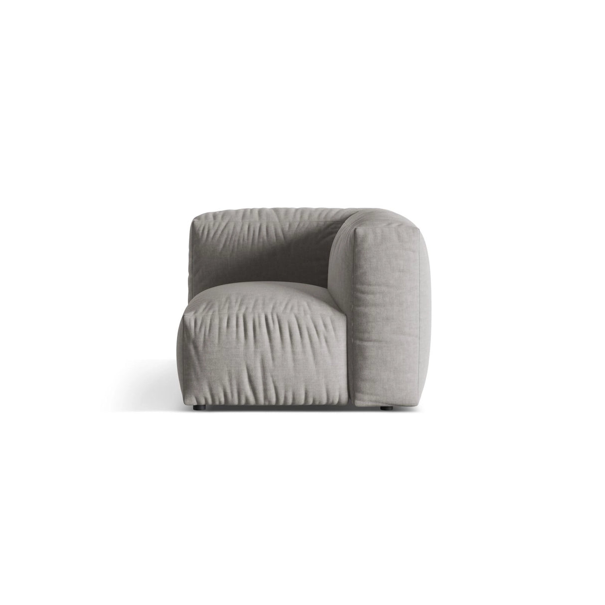 Martina Modulares Sofa Sitzelement, Linke Seite, Sitztiefe 76 cm, aus Strukturierter Stoff in Hellgrau (Boston Light Grey), 106x106 cm von Micadoni – Bild 1