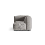 Martina Modulares Sofa Sitzelement, Linke Seite, Sitztiefe 76 cm, aus Strukturierter Stoff in Hellgrau (Boston Light Grey), 106x106 cm von Micadoni – Bild 1