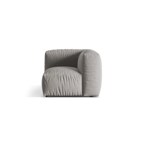 Martina Modulares Sofa Sitzelement, Linke Seite, Sitztiefe 76 cm, aus Strukturierter Stoff in Hellgrau (Boston Light Grey), 106x106 cm von Micadoni – Bild 1