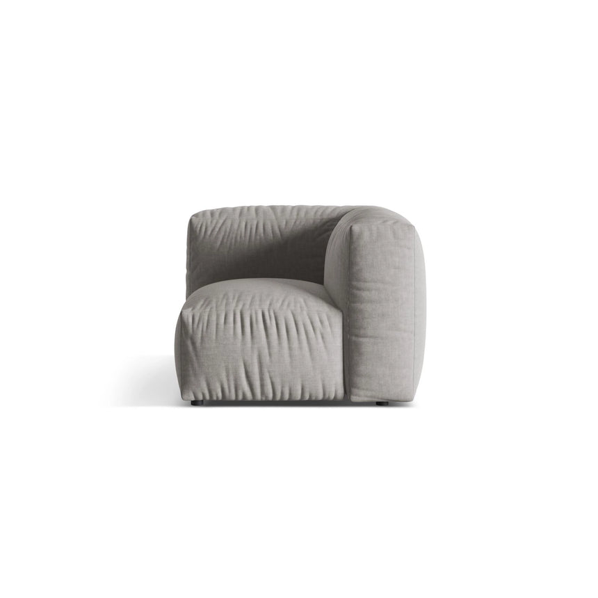 Martina Modulares Sofa Sitzelement, Linke Seite, Sitztiefe 76 cm, aus Strukturierter Stoff in Hellgrau (Boston Light Grey), 106x106 cm von Micadoni – Bild 1