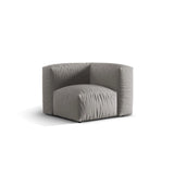 Martina Modulares Sofa Sitzelement, Linke Seite, Sitztiefe 76 cm, aus Strukturierter Stoff in Hellgrau (Boston Light Grey), 106x106 cm von Micadoni – Bild 3