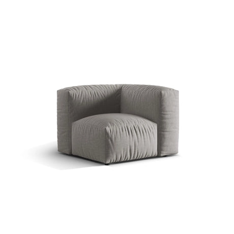 Martina Modulares Sofa Sitzelement, Linke Seite, Sitztiefe 76 cm, aus Strukturierter Stoff in Hellgrau (Boston Light Grey), 106x106 cm von Micadoni – Bild 3