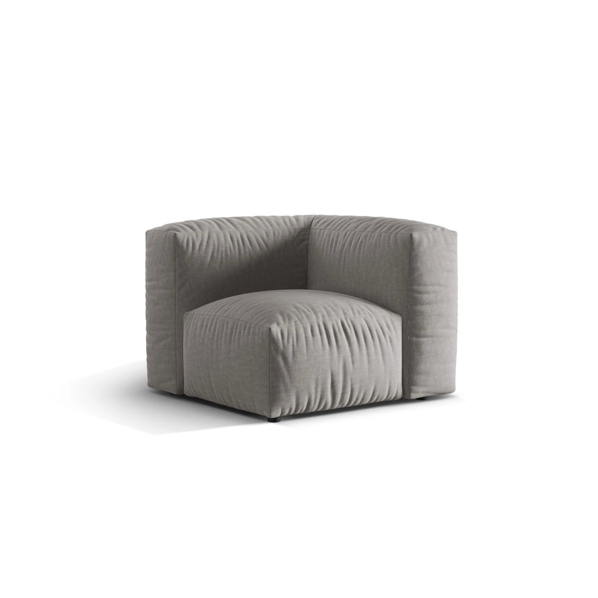 Martina Modulares Sofa Sitzelement, Linke Seite, Sitztiefe 76 cm, aus Strukturierter Stoff in Hellgrau (Boston Light Grey), 106x106 cm von Micadoni – Bild 3