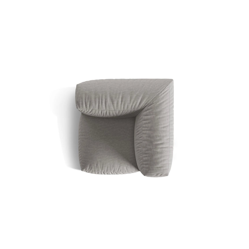 Martina Modulares Sofa Sitzelement, Linke Seite, Sitztiefe 76 cm, aus Strukturierter Stoff in Hellgrau (Boston Light Grey), 106x106 cm von Micadoni – Bild 5