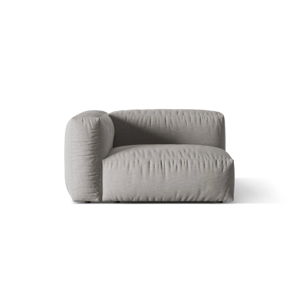 Martina Modulares Sofa Sitzelement, Linke Seite, Sitztiefe 76 cm, aus Strukturierter Stoff in Hellgrau (Boston Light Grey), 120x106 cm von Micadoni – Bild 1