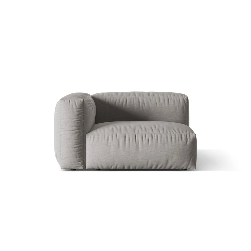 Martina Modulares Sofa Sitzelement, Linke Seite, Sitztiefe 76 cm, aus Strukturierter Stoff in Hellgrau (Boston Light Grey), 120x106 cm von Micadoni – Bild 1
