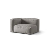 Martina Modulares Sofa Sitzelement, Linke Seite, Sitztiefe 76 cm, aus Strukturierter Stoff in Hellgrau (Boston Light Grey), 120x106 cm von Micadoni – Bild 3