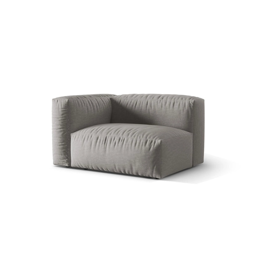 Martina Modulares Sofa Sitzelement, Linke Seite, Sitztiefe 76 cm, aus Strukturierter Stoff in Hellgrau (Boston Light Grey), 120x106 cm von Micadoni – Bild 3