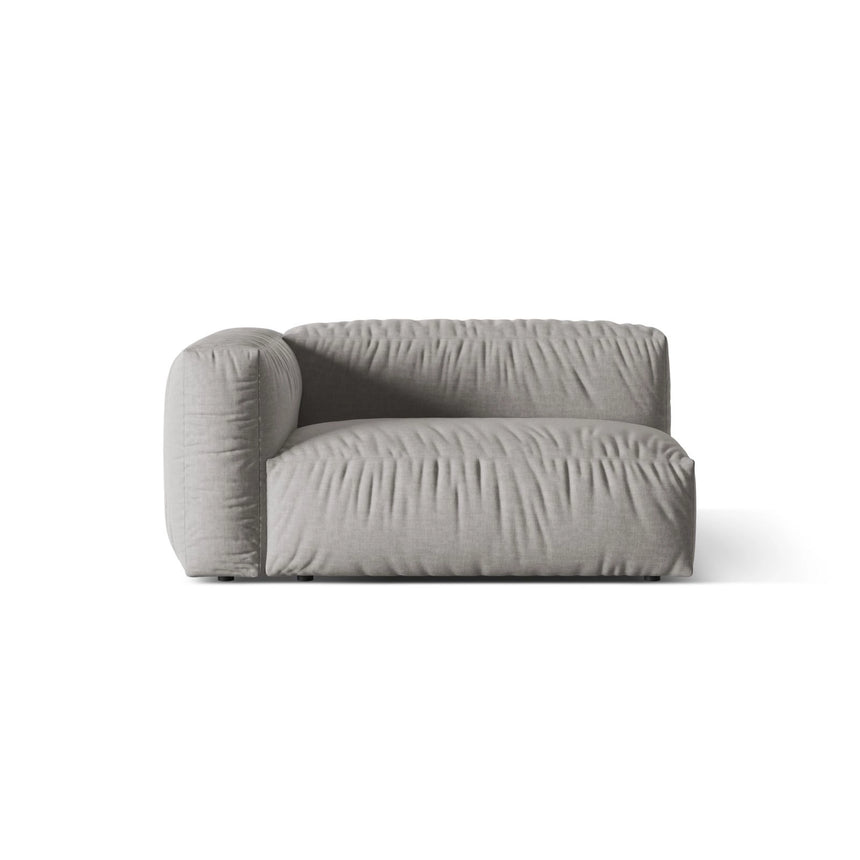 Martina Modulares Sofa Sitzelement, Linke Seite, Sitztiefe 76 cm, aus Strukturierter Stoff in Hellgrau (Boston Light Grey), 160x106 cm von Micadoni – Bild 1