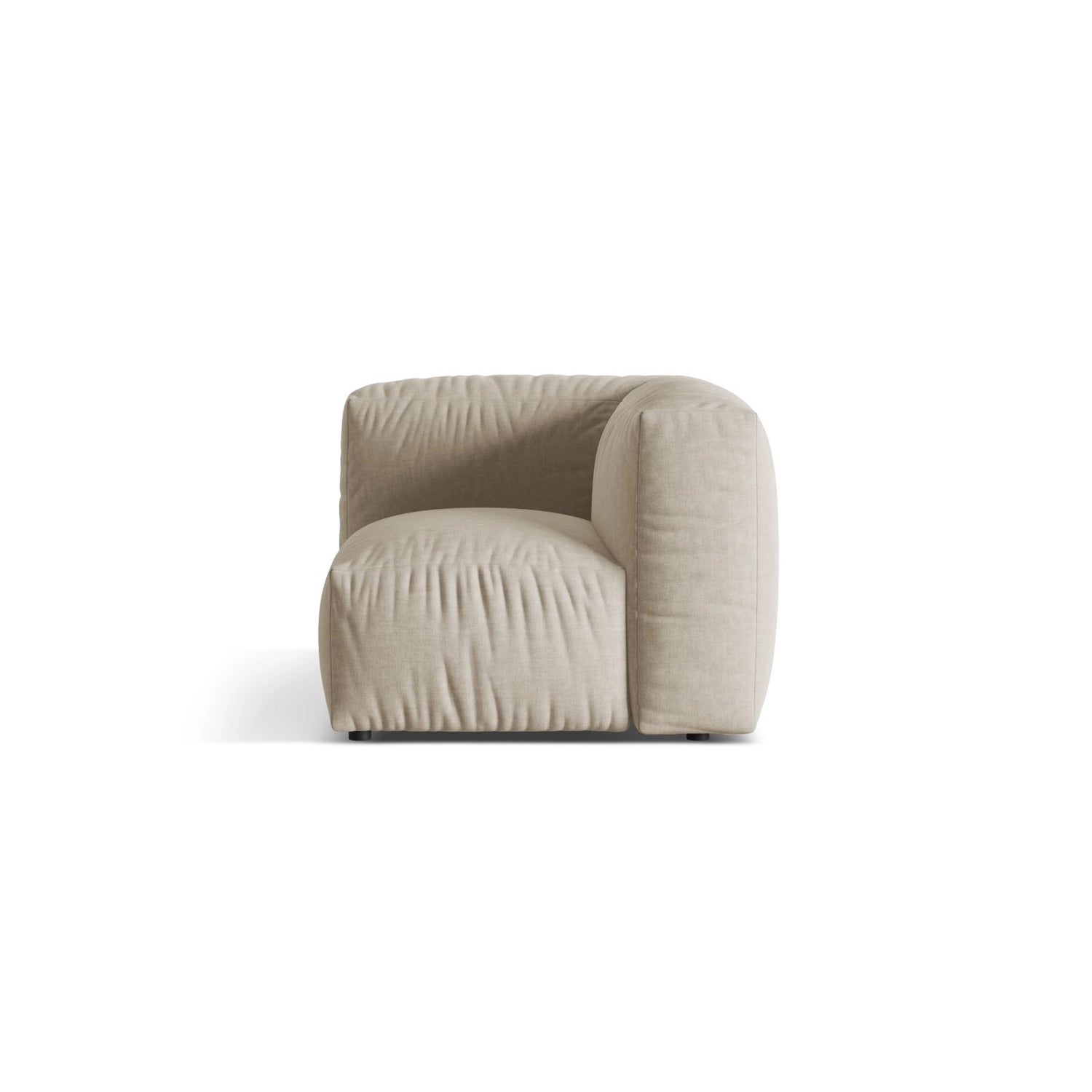 Martina Modulares Sofa Sitzelement, Linke Seite, Sitztiefe 76 cm, aus Strukturierter Stoff in Leichtes Beige (Boston Toffee), 106x106 cm von Micadoni – Bild 1