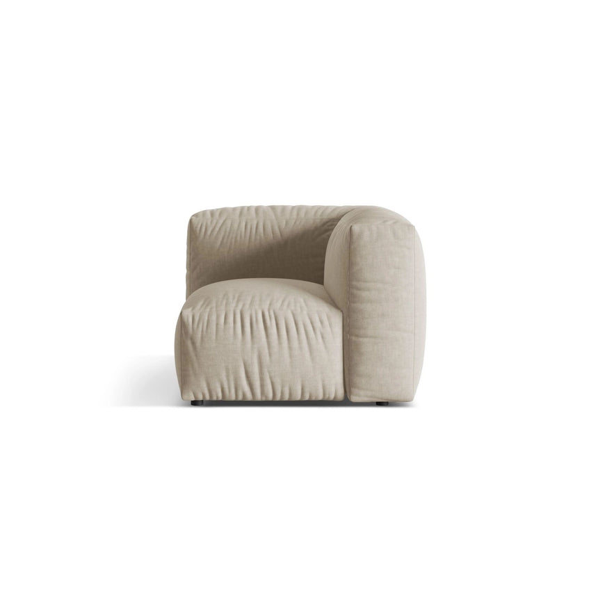 Martina Modulares Sofa Sitzelement, Linke Seite, Sitztiefe 76 cm, aus Strukturierter Stoff in Leichtes Beige (Boston Toffee), 106x106 cm von Micadoni – Bild 1