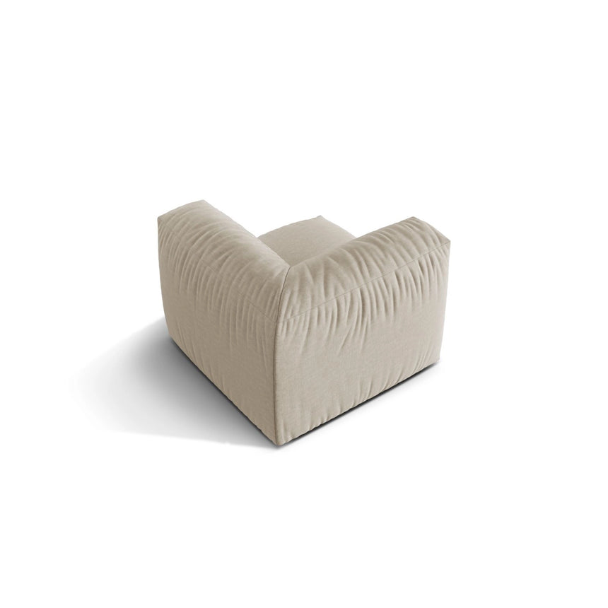 Martina Modulares Sofa Sitzelement, Linke Seite, Sitztiefe 76 cm, aus Strukturierter Stoff in Leichtes Beige (Boston Toffee), 106x106 cm von Micadoni – Bild 4
