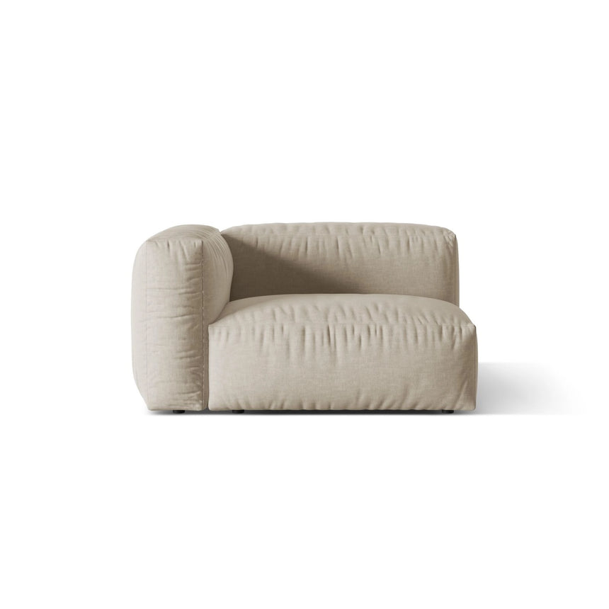 Martina Modulares Sofa Sitzelement, Linke Seite, Sitztiefe 76 cm, aus Strukturierter Stoff in Leichtes Beige (Boston Toffee), 120x106 cm von Micadoni – Bild 1