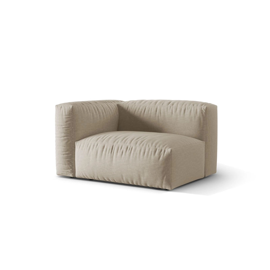 Martina Modulares Sofa Sitzelement, Linke Seite, Sitztiefe 76 cm, aus Strukturierter Stoff in Leichtes Beige (Boston Toffee), 120x106 cm von Micadoni – Bild 3