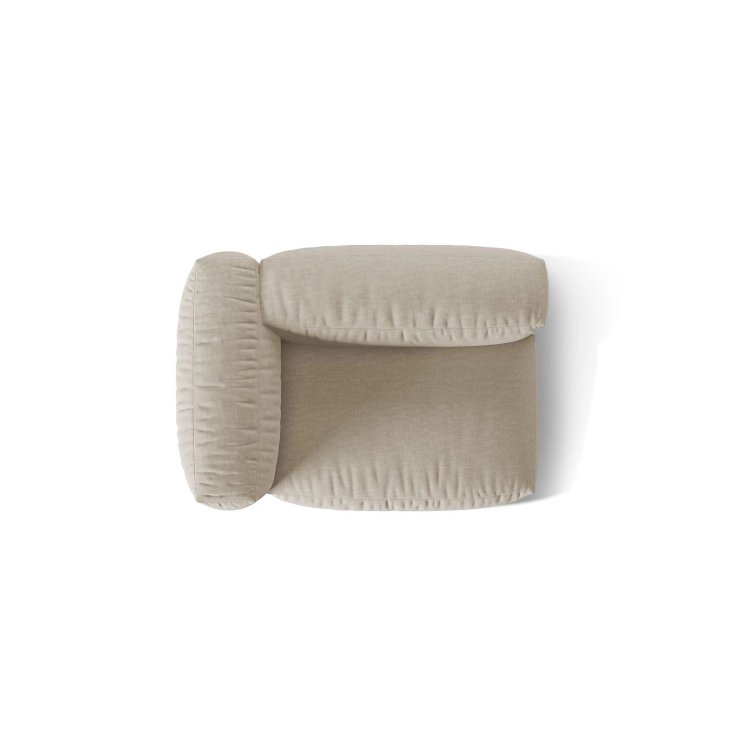 Martina Modulares Sofa Sitzelement, Linke Seite, Sitztiefe 76 cm, aus Strukturierter Stoff in Leichtes Beige (Boston Toffee), 120x106 cm von Micadoni – Bild 5