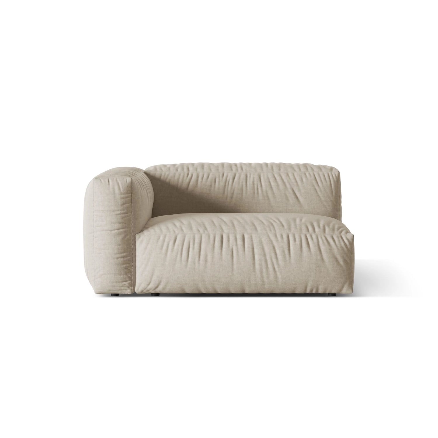Martina Modulares Sofa Sitzelement, Linke Seite, Sitztiefe 76 cm, aus Strukturierter Stoff in Leichtes Beige (Boston Toffee), 160x106 cm von Micadoni – Bild 1