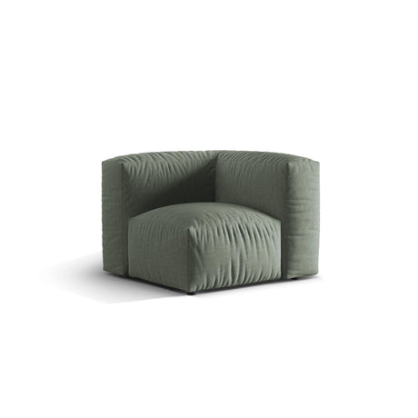 Martina Modulares Sofa Sitzelement, Linke Seite, Sitztiefe 76 cm, aus Strukturierter Stoff in Moosgrün (Boston Water Green), 106x106 cm von Micadoni – Bild 3