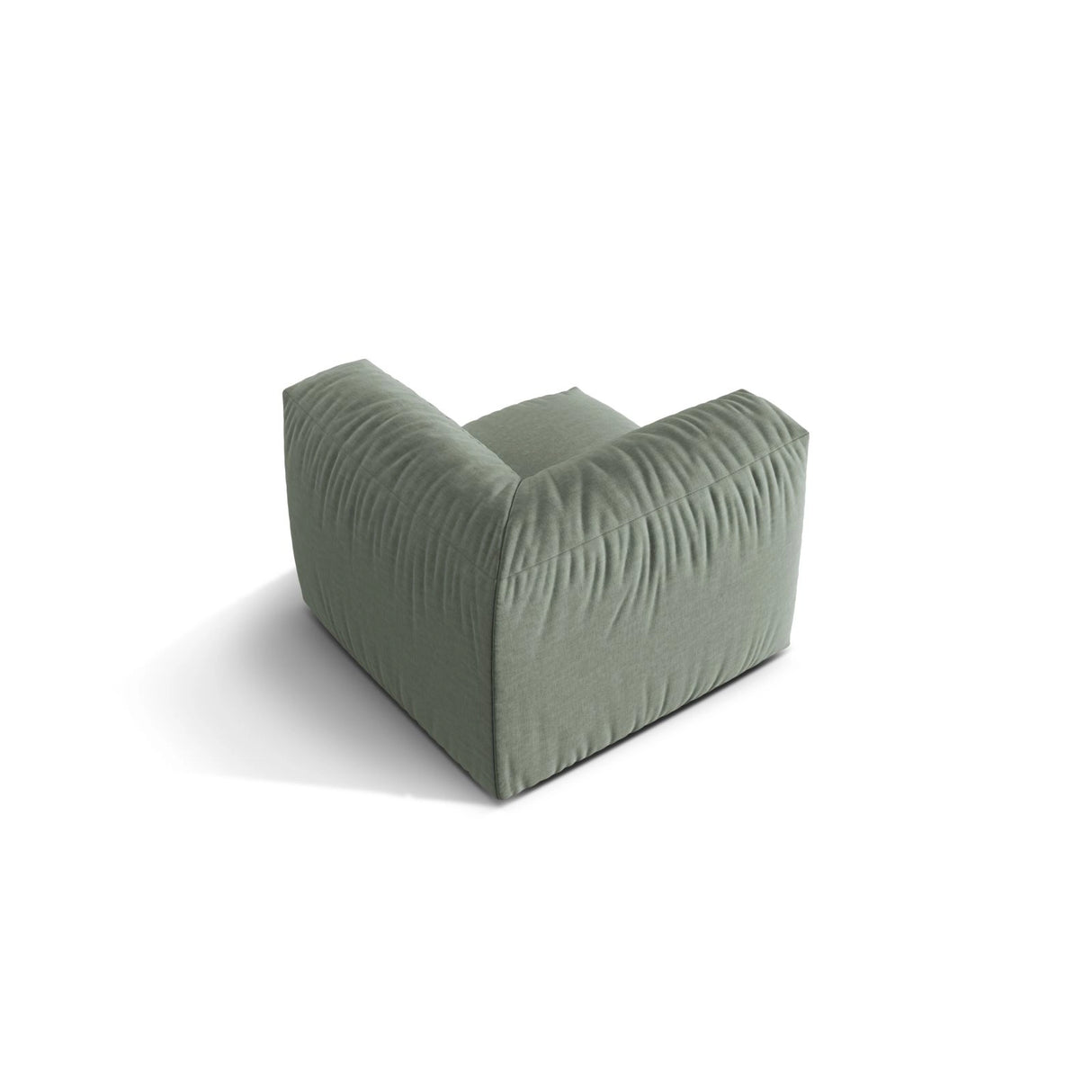 Martina Modulares Sofa Sitzelement, Linke Seite, Sitztiefe 76 cm, aus Strukturierter Stoff in Moosgrün (Boston Water Green), 106x106 cm von Micadoni – Bild 4