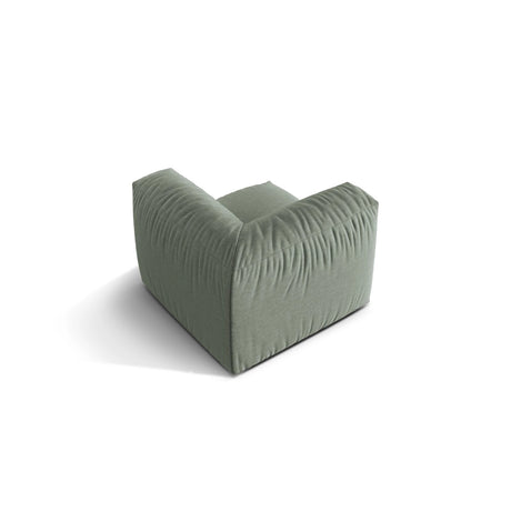 Martina Modulares Sofa Sitzelement, Linke Seite, Sitztiefe 76 cm, aus Strukturierter Stoff in Moosgrün (Boston Water Green), 106x106 cm von Micadoni – Bild 4
