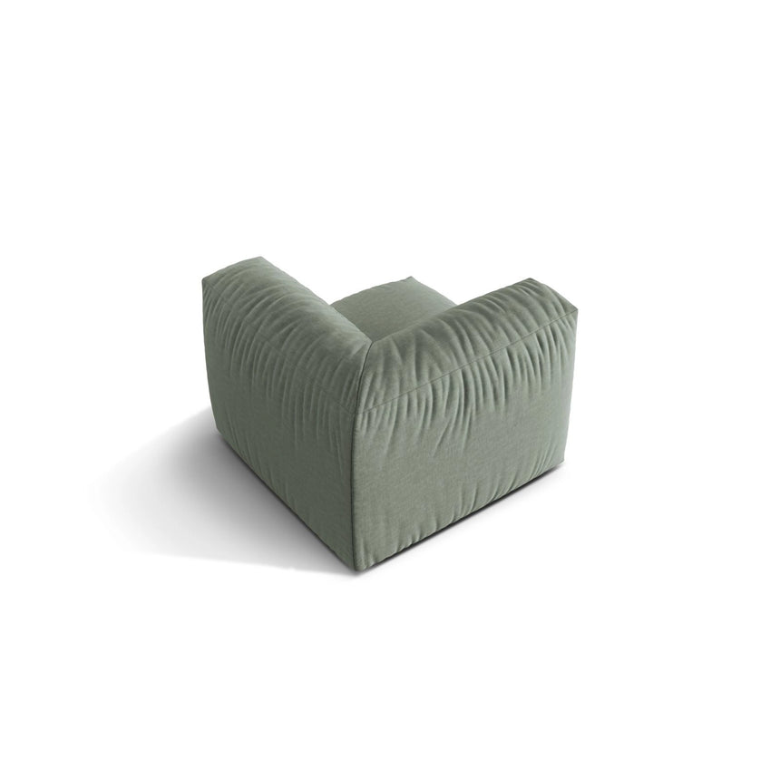 Martina Modulares Sofa Sitzelement, Linke Seite, Sitztiefe 76 cm, aus Strukturierter Stoff in Moosgrün (Boston Water Green), 106x106 cm von Micadoni – Bild 4