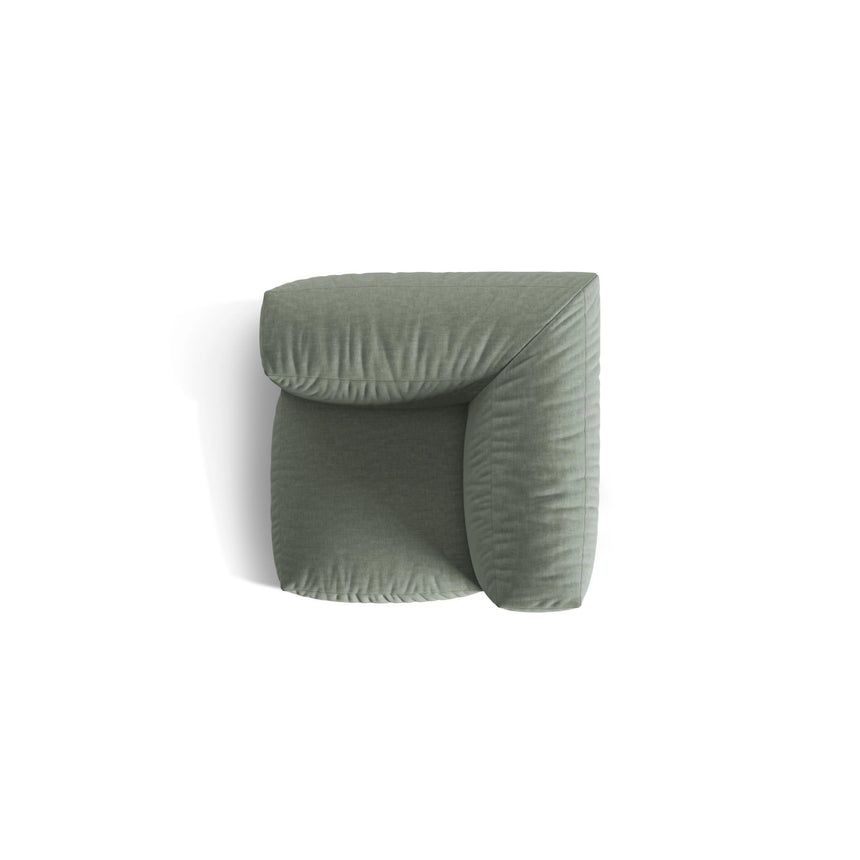 Martina Modulares Sofa Sitzelement, Linke Seite, Sitztiefe 76 cm, aus Strukturierter Stoff in Moosgrün (Boston Water Green), 106x106 cm von Micadoni – Bild 5