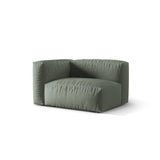 Martina Modulares Sofa Sitzelement, Linke Seite, Sitztiefe 76 cm, aus Strukturierter Stoff in Moosgrün (Boston Water Green), 120x106 cm von Micadoni – Bild 3
