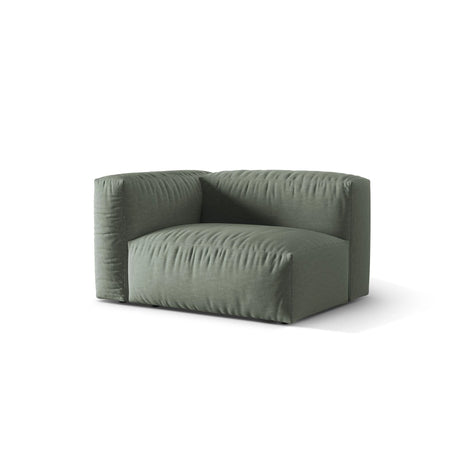 Martina Modulares Sofa Sitzelement, Linke Seite, Sitztiefe 76 cm, aus Strukturierter Stoff in Moosgrün (Boston Water Green), 120x106 cm von Micadoni – Bild 3