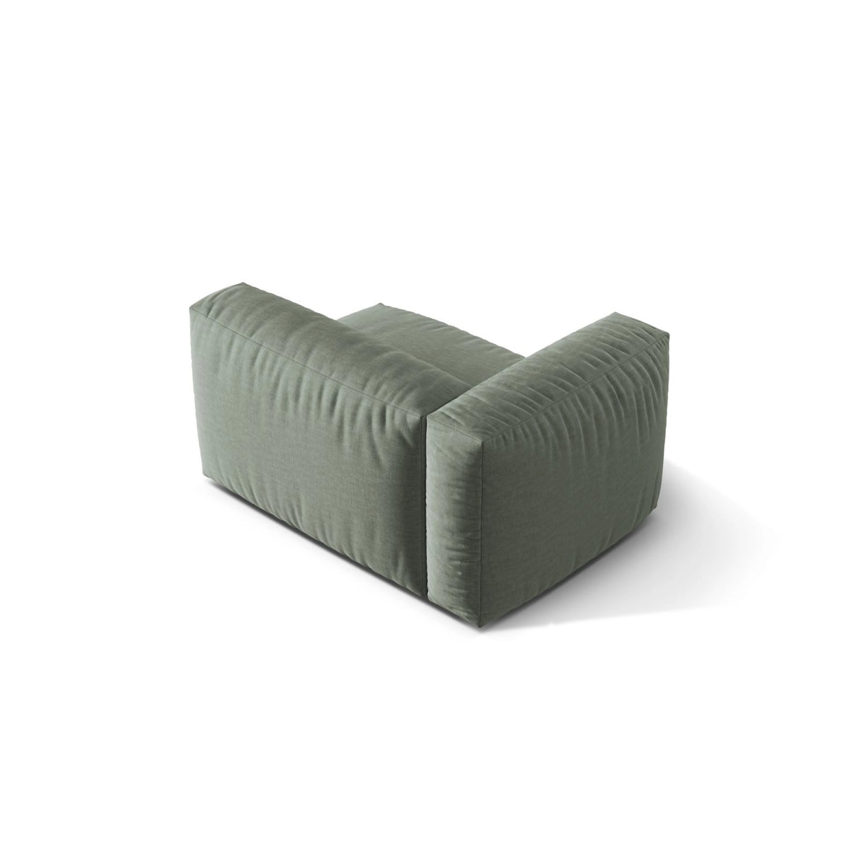 Martina Modulares Sofa Sitzelement, Linke Seite, Sitztiefe 76 cm, aus Strukturierter Stoff in Moosgrün (Boston Water Green), 120x106 cm von Micadoni – Bild 4