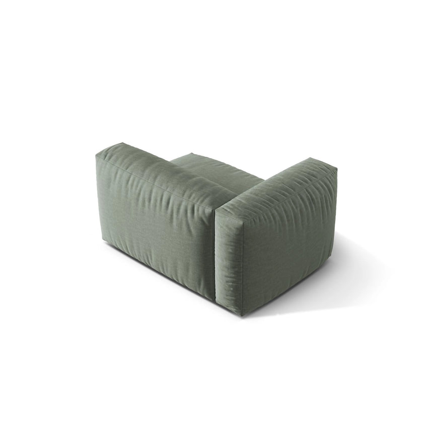 Martina Modulares Sofa Sitzelement, Linke Seite, Sitztiefe 76 cm, aus Strukturierter Stoff in Moosgrün (Boston Water Green), 120x106 cm von Micadoni – Bild 4