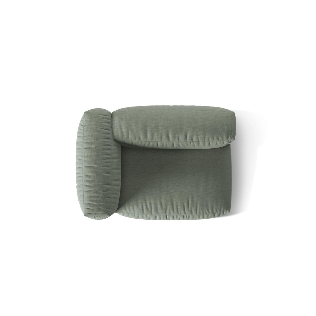 Martina Modulares Sofa Sitzelement, Linke Seite, Sitztiefe 76 cm, aus Strukturierter Stoff in Moosgrün (Boston Water Green), 120x106 cm von Micadoni – Bild 5