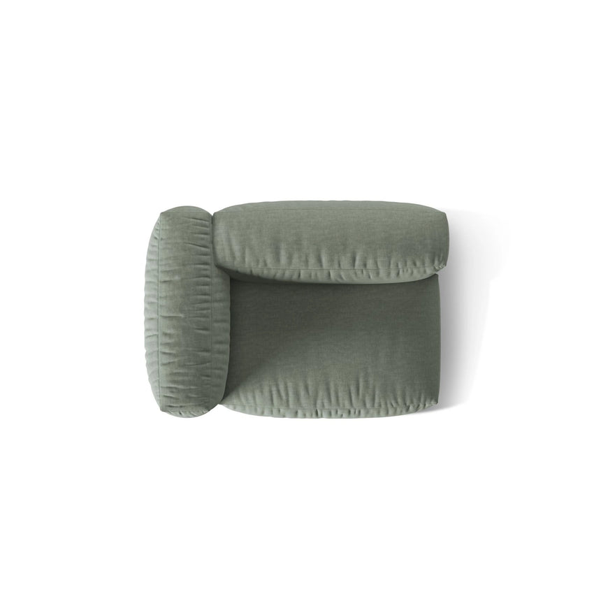 Martina Modulares Sofa Sitzelement, Linke Seite, Sitztiefe 76 cm, aus Strukturierter Stoff in Moosgrün (Boston Water Green), 120x106 cm von Micadoni – Bild 5