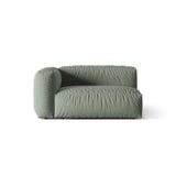 Martina Modulares Sofa Sitzelement, Linke Seite, Sitztiefe 76 cm, aus Strukturierter Stoff in Moosgrün (Boston Water Green), 160x106 cm von Micadoni – Bild 1