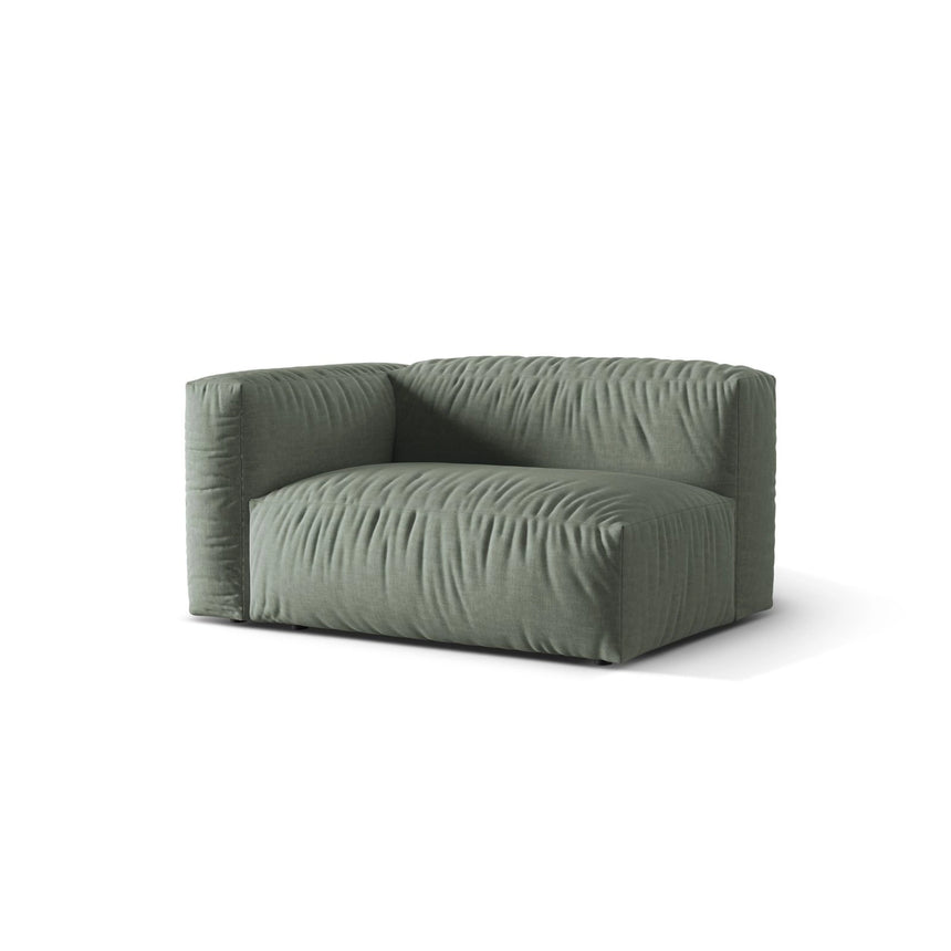 Martina Modulares Sofa Sitzelement, Linke Seite, Sitztiefe 76 cm, aus Strukturierter Stoff in Moosgrün (Boston Water Green), 160x106 cm von Micadoni – Bild 3