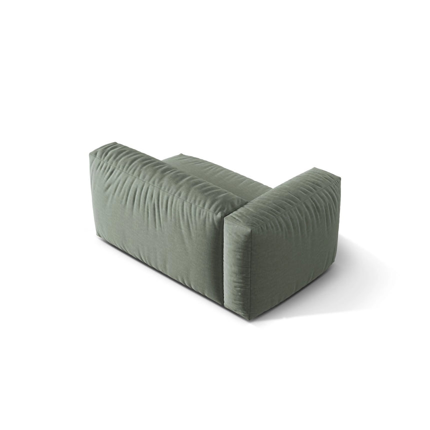 Martina Modulares Sofa Sitzelement, Linke Seite, Sitztiefe 76 cm, aus Strukturierter Stoff in Moosgrün (Boston Water Green), 160x106 cm von Micadoni – Bild 4