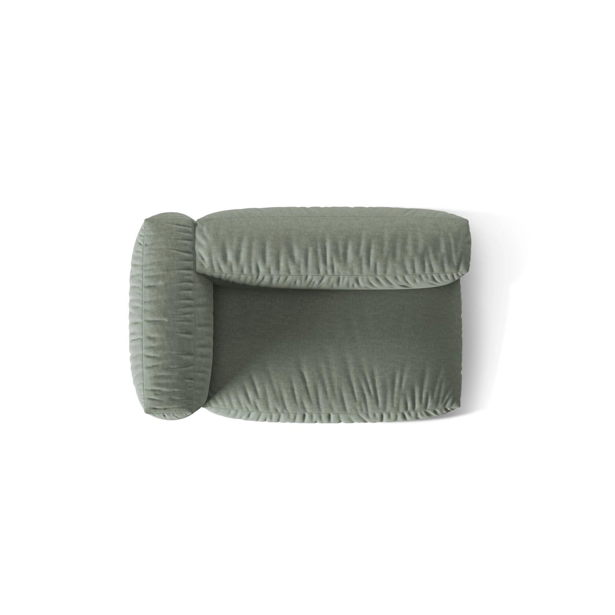 Martina Modulares Sofa Sitzelement, Linke Seite, Sitztiefe 76 cm, aus Strukturierter Stoff in Moosgrün (Boston Water Green), 160x106 cm von Micadoni – Bild 5