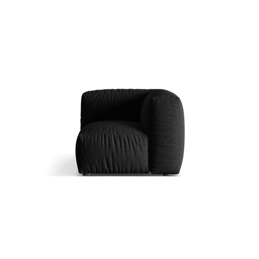 Martina Modulares Sofa Sitzelement, Linke Seite, Sitztiefe 76 cm, aus Strukturierter Stoff in Schwarz (Boston Black), 106x106 cm von Micadoni – Bild 1