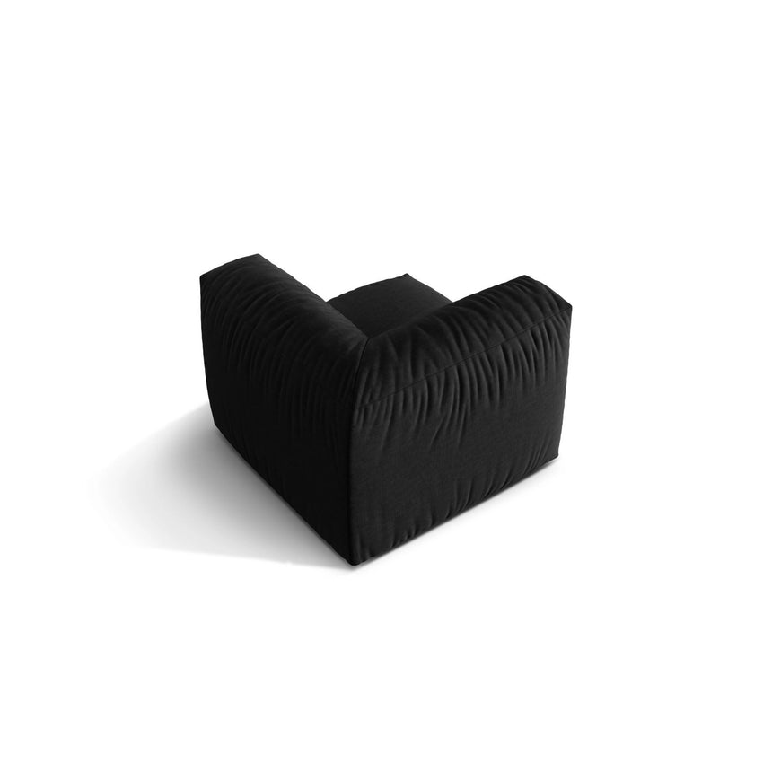 Martina Modulares Sofa Sitzelement, Linke Seite, Sitztiefe 76 cm, aus Strukturierter Stoff in Schwarz (Boston Black), 106x106 cm von Micadoni – Bild 4