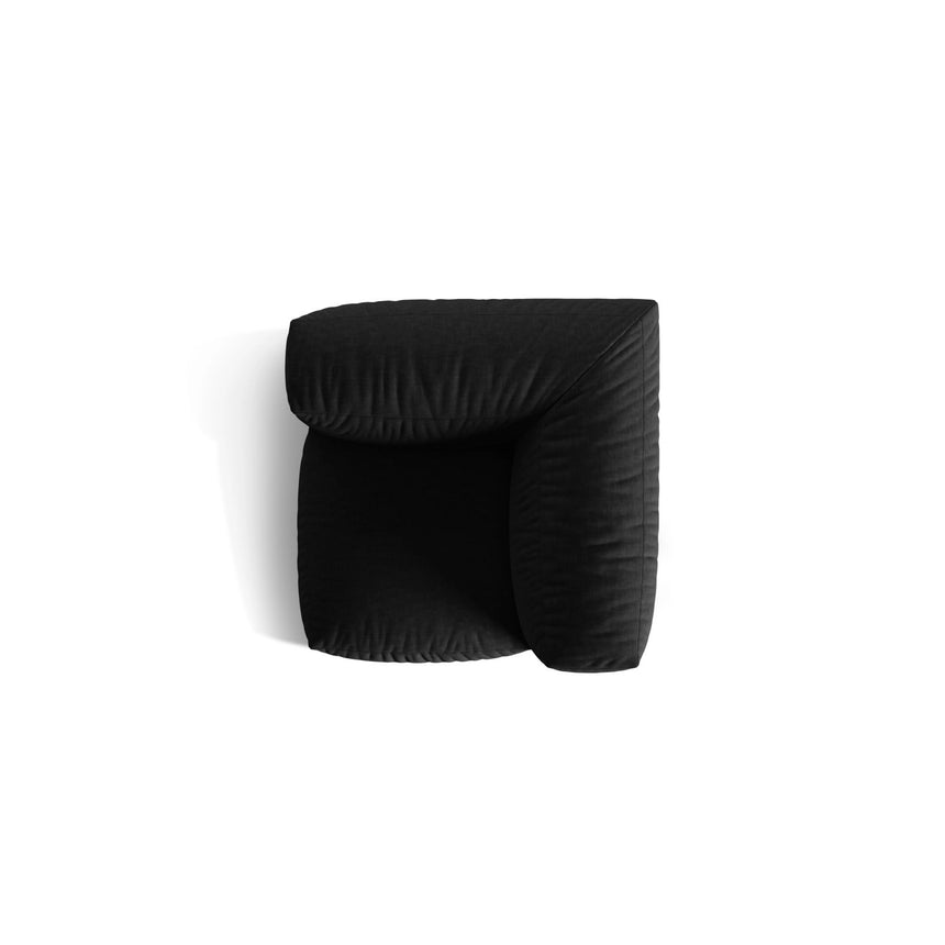 Martina Modulares Sofa Sitzelement, Linke Seite, Sitztiefe 76 cm, aus Strukturierter Stoff in Schwarz (Boston Black), 106x106 cm von Micadoni – Bild 5