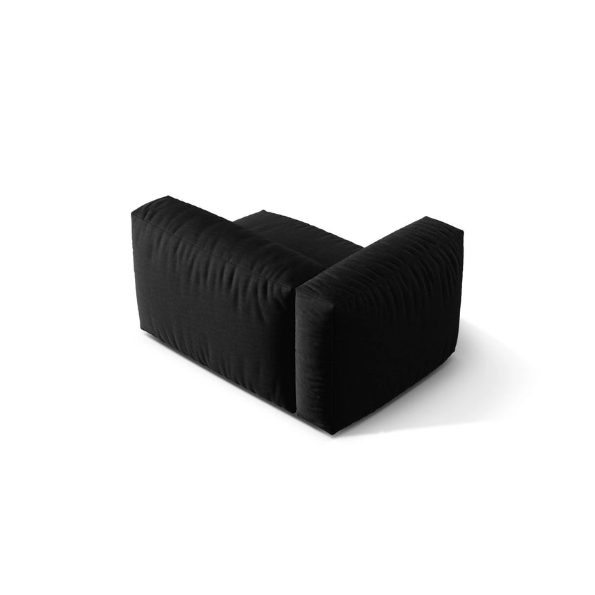Martina Modulares Sofa Sitzelement, Linke Seite, Sitztiefe 76 cm, aus Strukturierter Stoff in Schwarz (Boston Black), 120x106 cm von Micadoni – Bild 4
