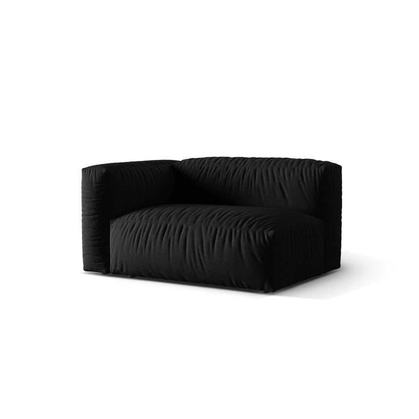 Martina Modulares Sofa Sitzelement, Linke Seite, Sitztiefe 76 cm, aus Strukturierter Stoff in Schwarz (Boston Black), 160x106 cm von Micadoni – Bild 3