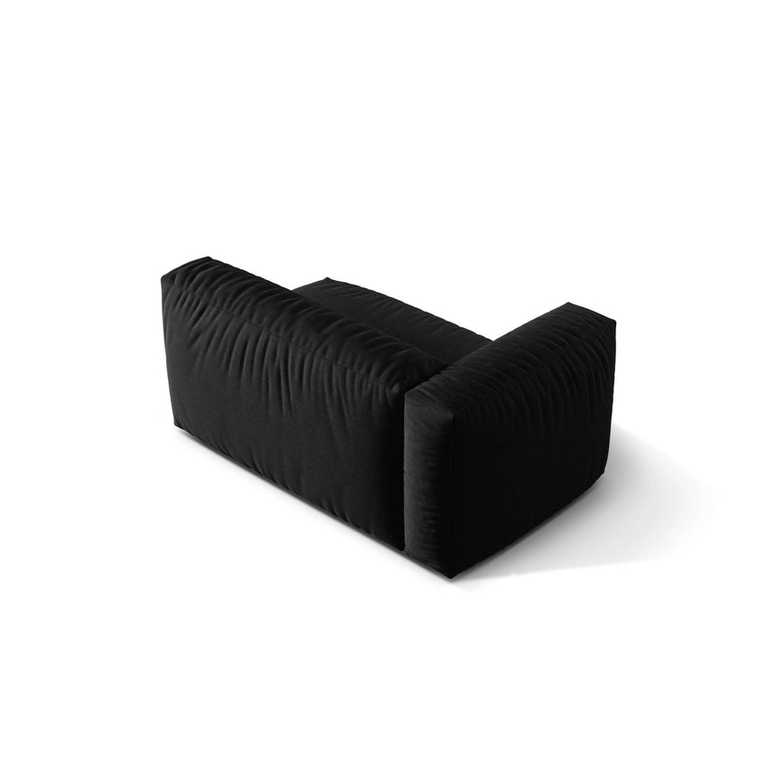 Martina Modulares Sofa Sitzelement, Linke Seite, Sitztiefe 76 cm, aus Strukturierter Stoff in Schwarz (Boston Black), 160x106 cm von Micadoni – Bild 4