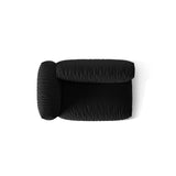 Martina Modulares Sofa Sitzelement, Linke Seite, Sitztiefe 76 cm, aus Strukturierter Stoff in Schwarz (Boston Black), 160x106 cm von Micadoni – Bild 5